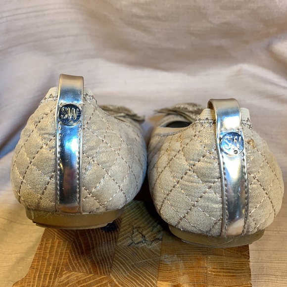 Stuart Weitzman metallic rose gold ballet quilted - Picture 6 of 14